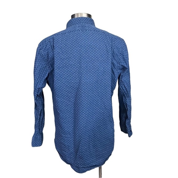 Polo Ralph Lauren Slim Men Blue Geometric Dot Print Long Sleeve Button Up Sz XXL - Picture 4 of 11